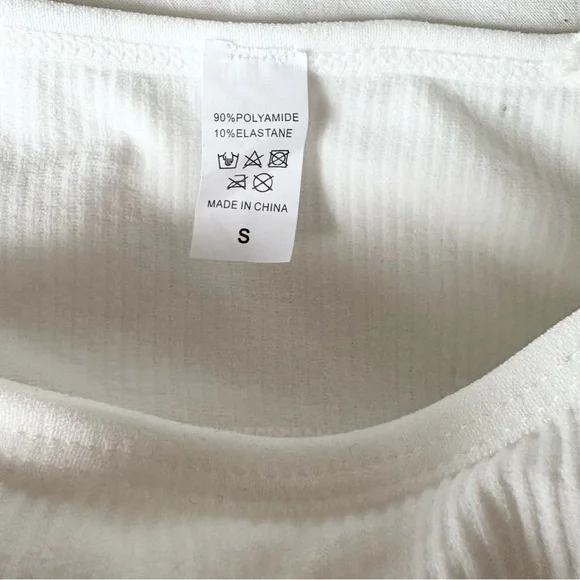 White Ribbed Women's Top - Picture 5 of 5